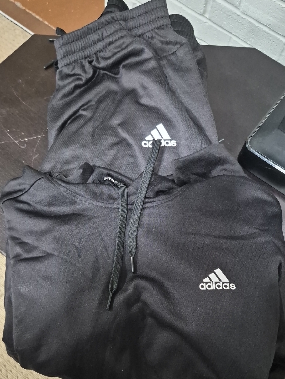 Adidas Black Tracksuit Set with White Logo